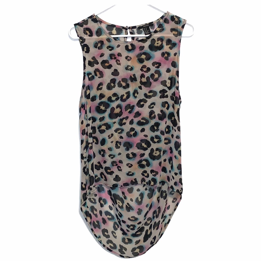 Multicolored Animal Print Forever 21 High Low Top